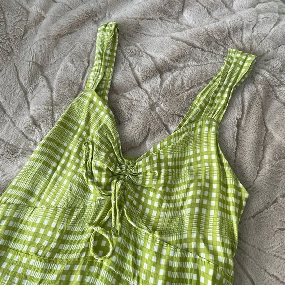 Faithfull the brand green gingham dress - Picture 2 of 4
